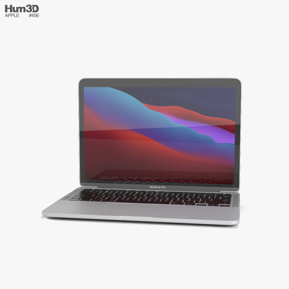 Apple MacBook Pro 13-inch 2020 M1 Silver 3Dモデル