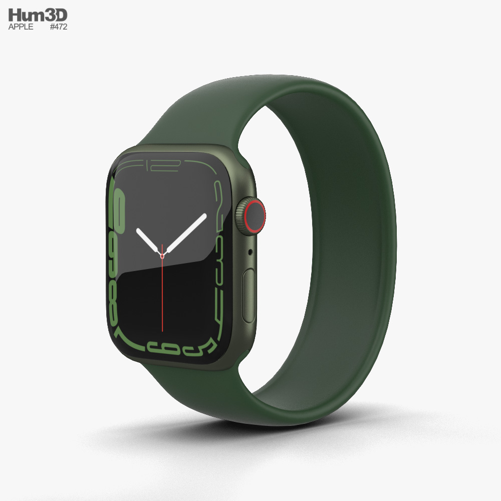 Apple Watch Series 7 45mm Green Aluminum Case with Solo Loop Modelo 3D