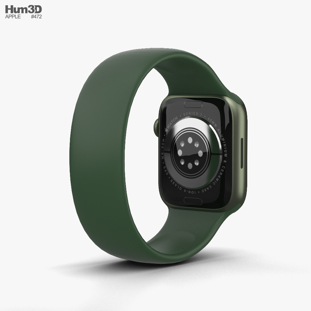 Apple Watch Series 7 45mm Green Aluminum Case with Solo Loop 3D model  download