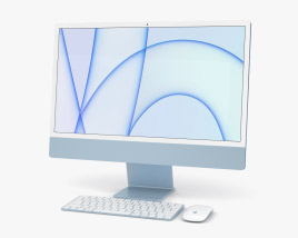 Apple iMac 24-inch 2021 Blue 3D model