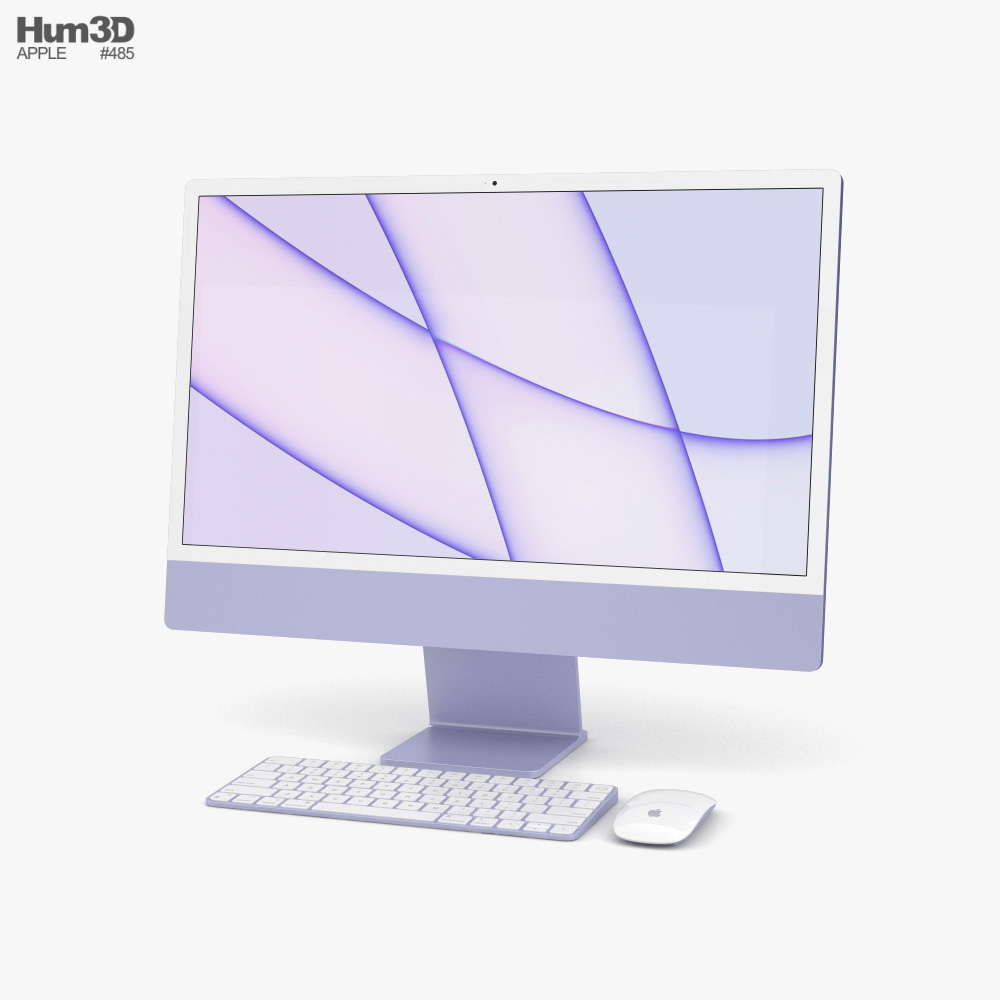 Apple iMac 24-inch 2021 Purple 3D model