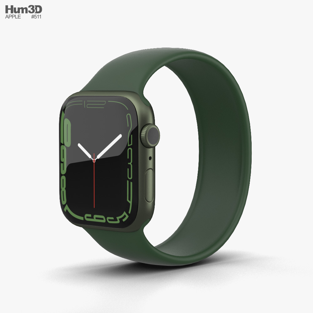 Apple Watch Series 7 41mm Green Aluminum Case with Solo Loop 3D model
