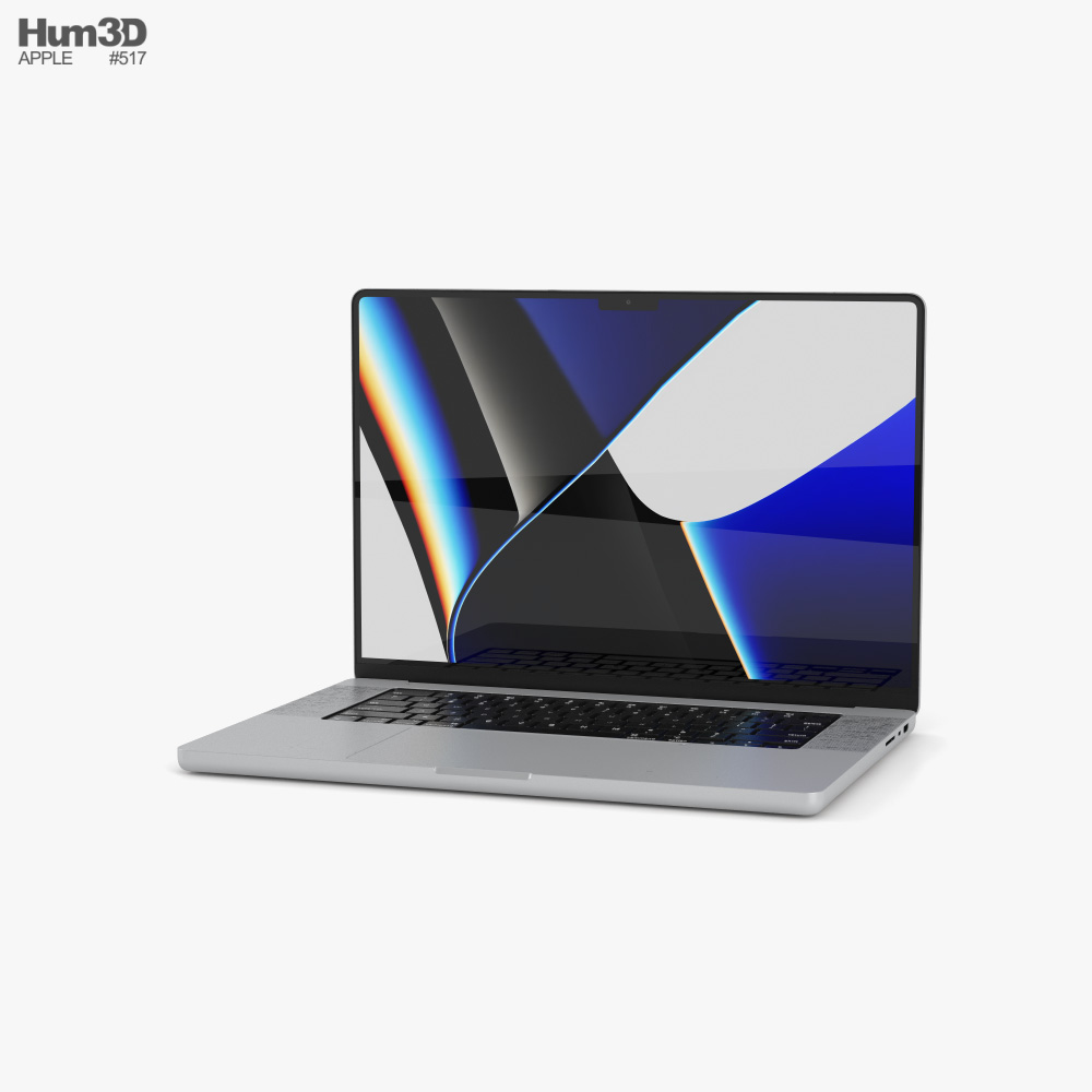 Apple MacBook Pro 2021 16-inch Silver 3Dモデル ダウンロード