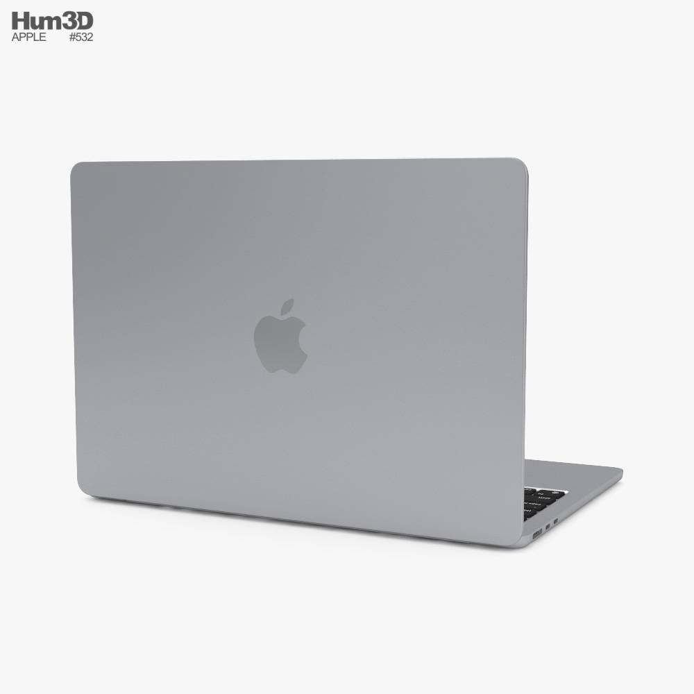 Apple MacBook Air M2 2022 Space Gray 3D model