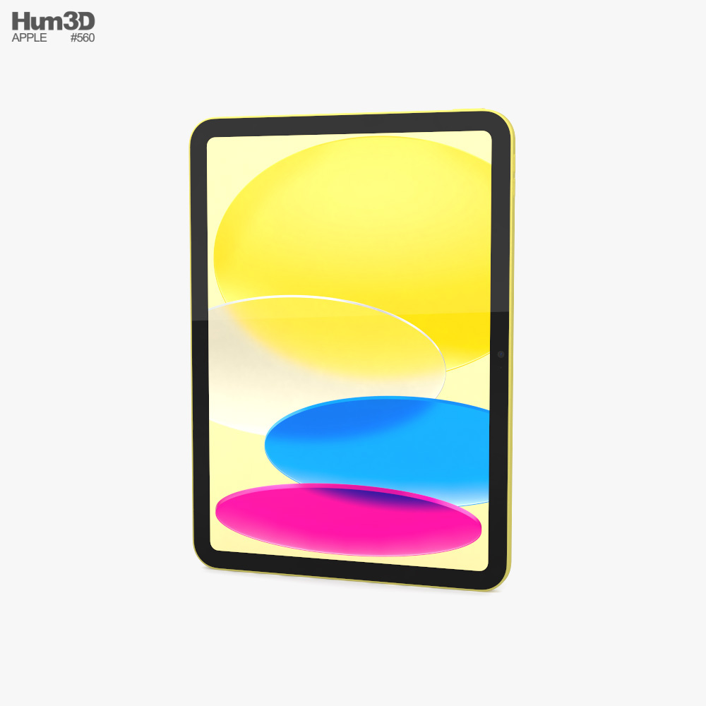 Apple iPad 10th Generation Yellow 3Dモデル