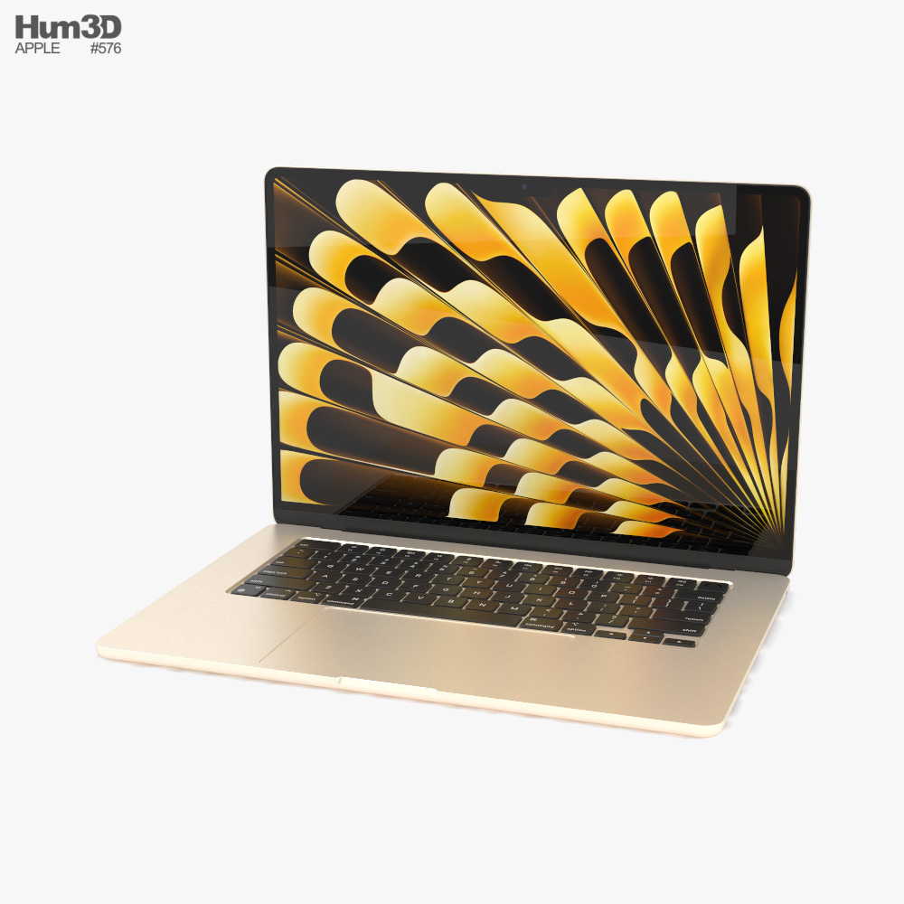 Apple MacBook Air 15 inch 2023 Starlight 3D model
