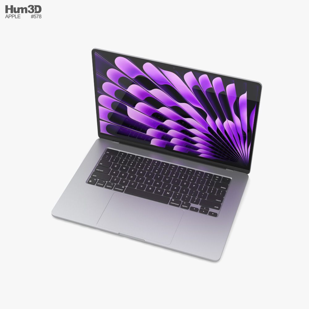 Apple MacBook Air 15 inch 2023 Space Gray 3D model