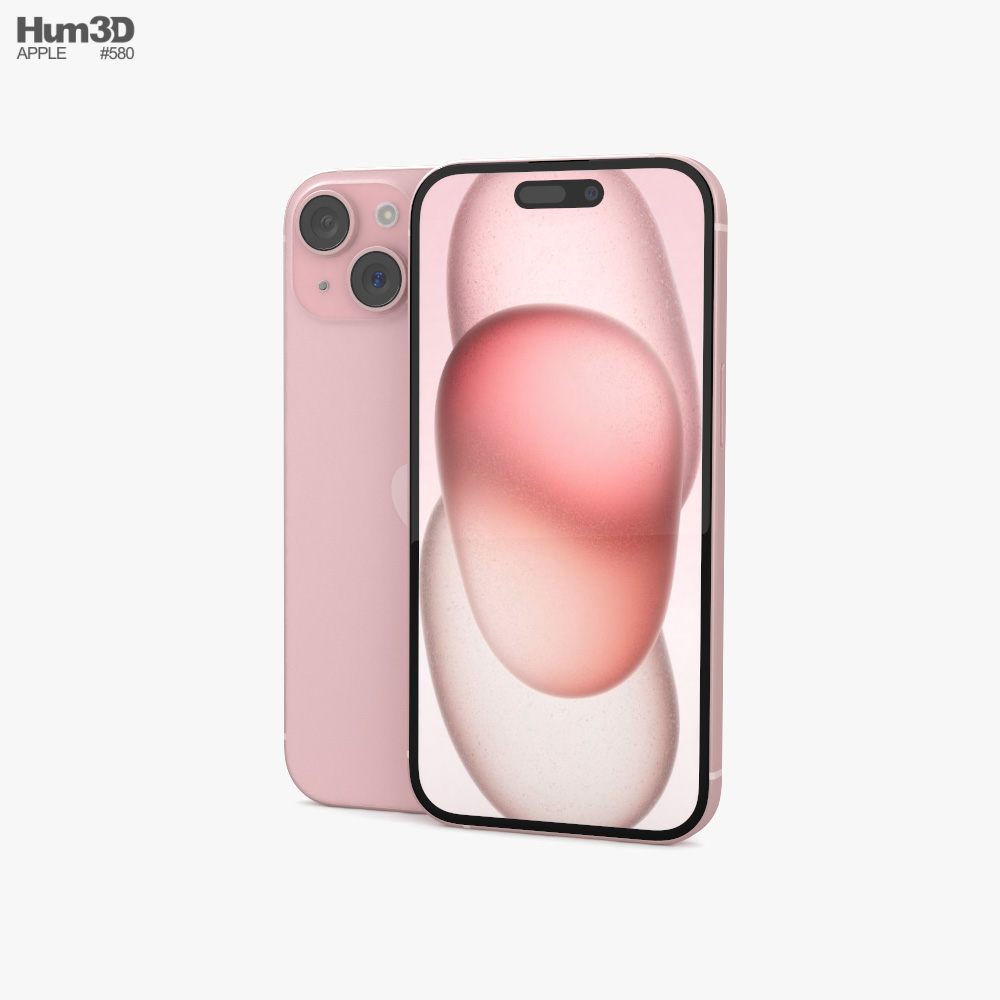 Apple iPhone 15 Pink 3D 모델 
