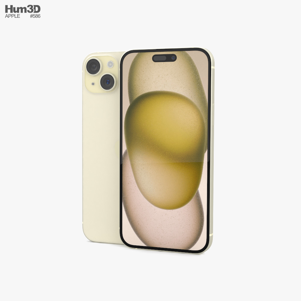Apple iPhone 15 Plus Yellow Modèle 3D