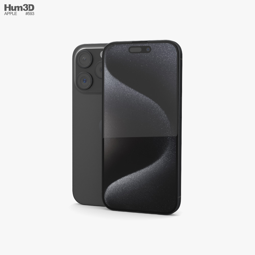 Apple iPhone 15 Pro Black Titanium Modèle 3D