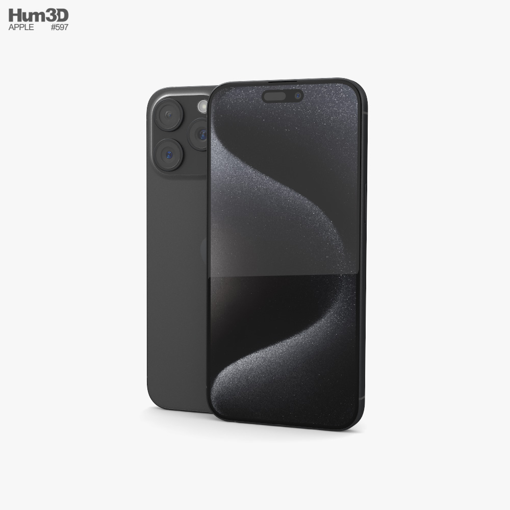 Apple iPhone 15 Pro Max Black Titanium Modèle 3D