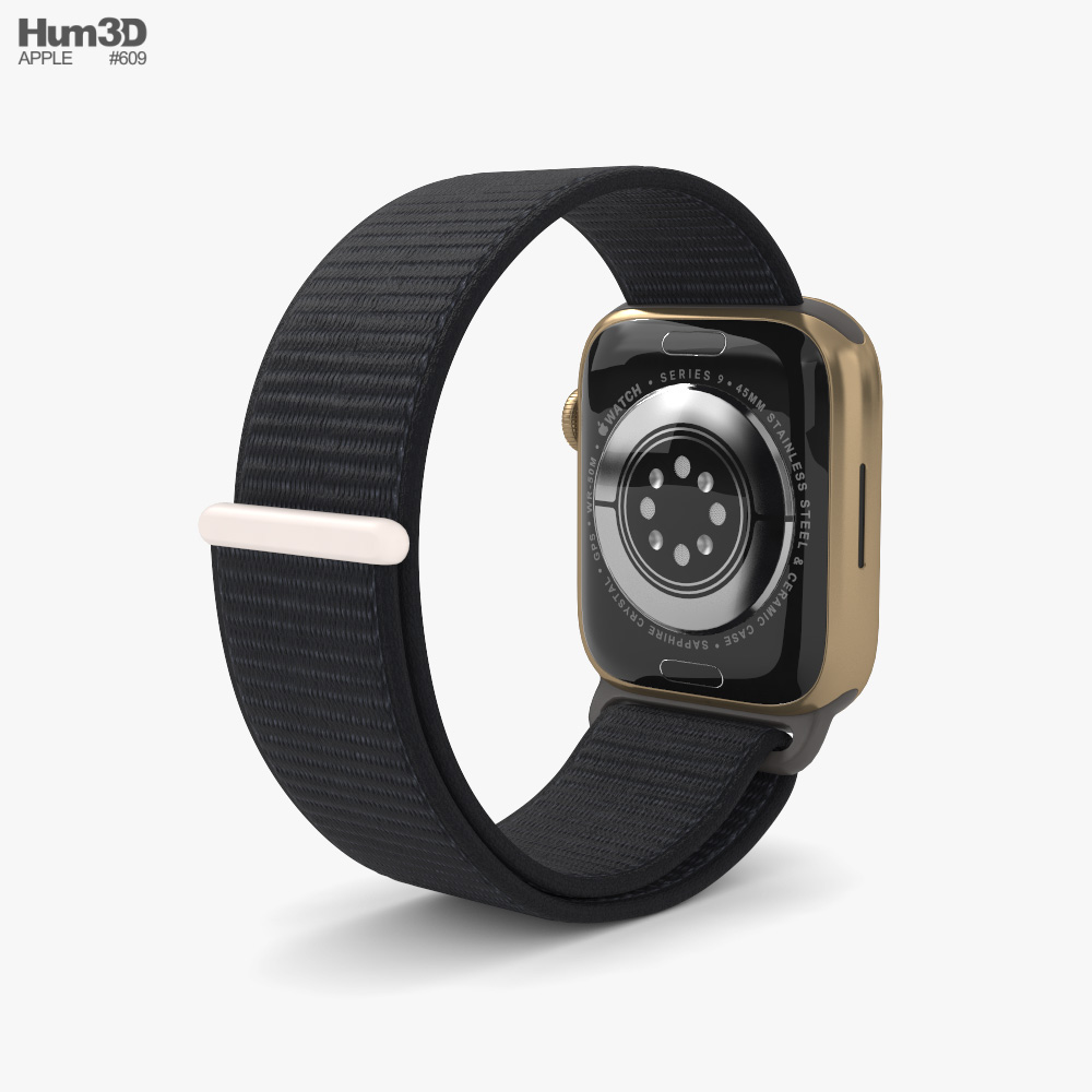 Apple Watch Series 9 45mm Gold Stainless Steel Case with Sport Loop Modelo  3d baixar