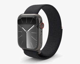 Apple Watch Series 9 45mm Graphite Stainless Steel Case with Sport Loop 3D model