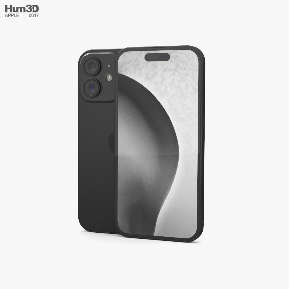 Apple iPhone 16 Black Modèle 3D