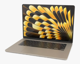 Apple MacBook Air 15 inch M3 2024 Starlight 3D 모델 