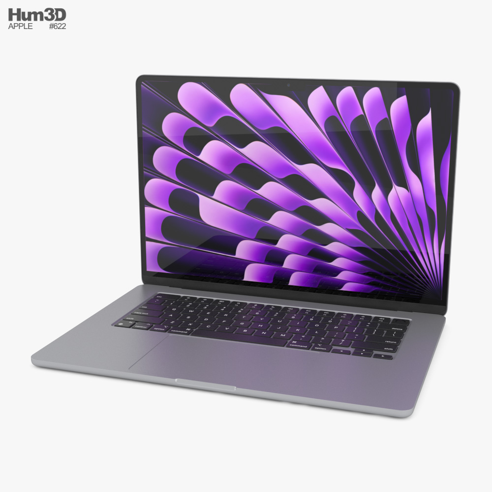 Apple MacBook Air 15 inch M3 2024 Space Gray 3D model Download