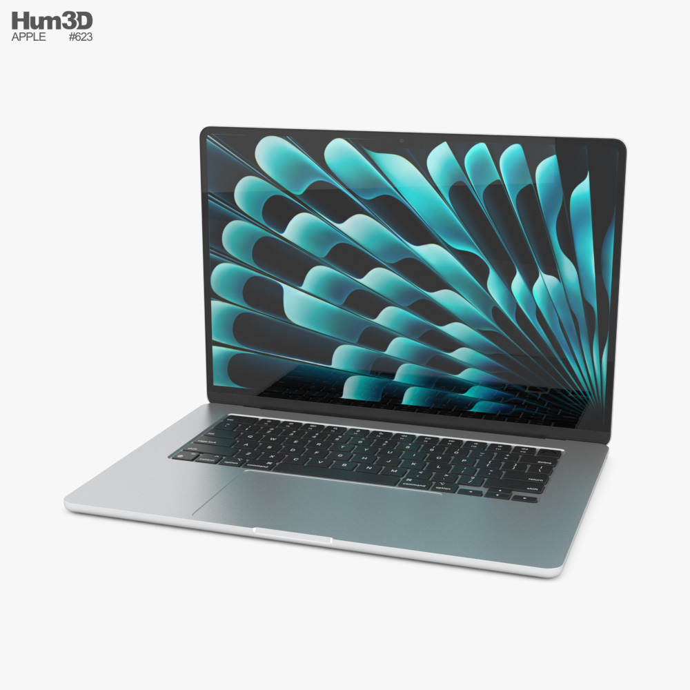 Apple MacBook Air 15 inch M3 2024 Silver 3D model Download