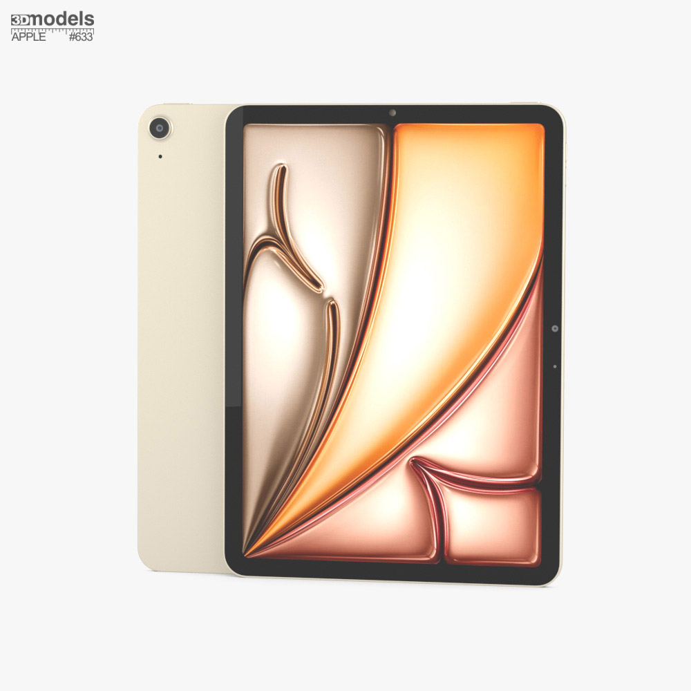 Apple iPad Air M2 11-inch (2024) Starlight 3d model