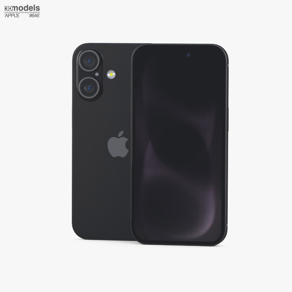 Apple iPhone 16 Black 3D模型