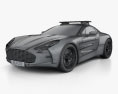 Aston Martin One-77 Polizia Dubai 2015 Modello 3D wire render
