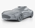 Aston Martin One-77 Полиция Dubai 2015 3D модель clay render