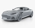 Aston Martin DBS Superleggera Volante з детальним інтер'єром 2024 3D модель clay render