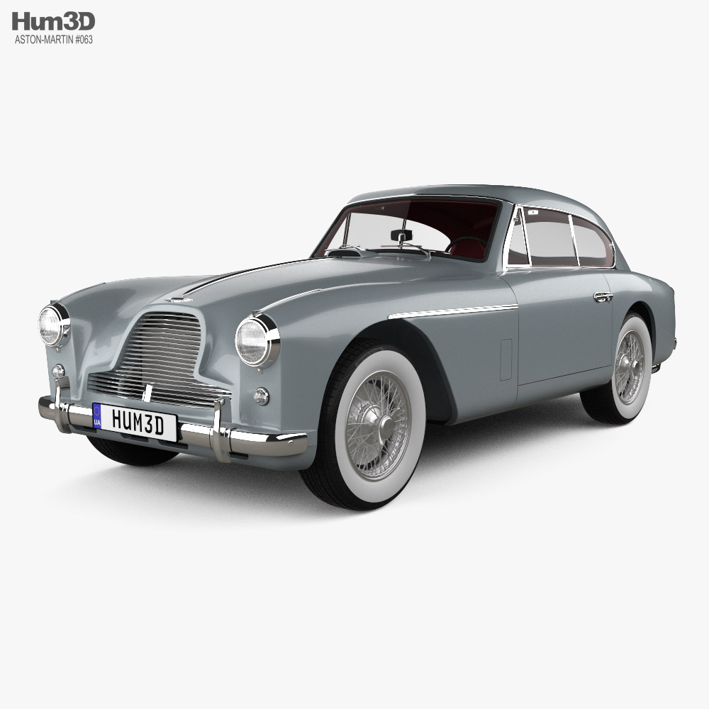 Aston Martin DB2 Saloon with HQ interior and engine 1958 3D model