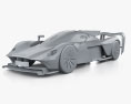 Aston-Martin Valkyrie AMR Pro 2024 3Dモデル clay render