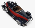 Auburn Boattail Speedster 8-115 mit Innenraum und Motor 1931 3D-Modell Draufsicht
