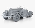 Auburn Boattail Speedster 8-115 con interior y motor 1931 Modelo 3D clay render