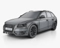Audi A4 Allroad Quattro 2010 3D 모델  wire render