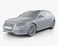 Audi A4 Allroad Quattro 2010 3D 모델  clay render