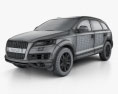 Audi Q7 2012 3D模型 wire render