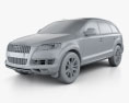 Audi Q7 2012 3D模型 clay render