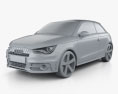 Audi A1 2013 3d model clay render