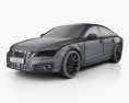 Audi A7 Sportback 2013 3D模型 wire render