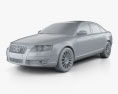 Audi A6 Saloon 2007 3D 모델  clay render