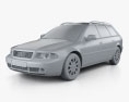 Audi A4 Avant 2001 3d model clay render