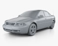 Audi A4 sedan 2001 3d model clay render