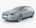 Audi A4 Avant 2016 3d model clay render