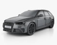 Audi RS4 Avant 2016 3D模型 wire render