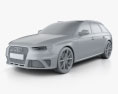 Audi RS4 Avant 2016 3D模型 clay render