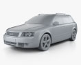Audi A4 (B6) avant 2005 3d model clay render