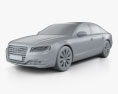 Audi A8 (D4) 2016 3d model clay render