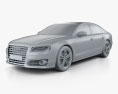 Audi S8 (D4) 2016 3d model clay render