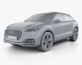Audi TT offroad 2017 3d model clay render