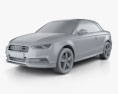 Audi A3 カブリオレ S-line 2016 3Dモデル clay render