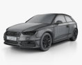 Audi S3 3-door 2016 3d model wire render