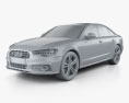 Audi S6 (C7) saloon 2015 3D 모델  clay render
