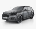 Audi Q7 S-line 2019 3d model wire render